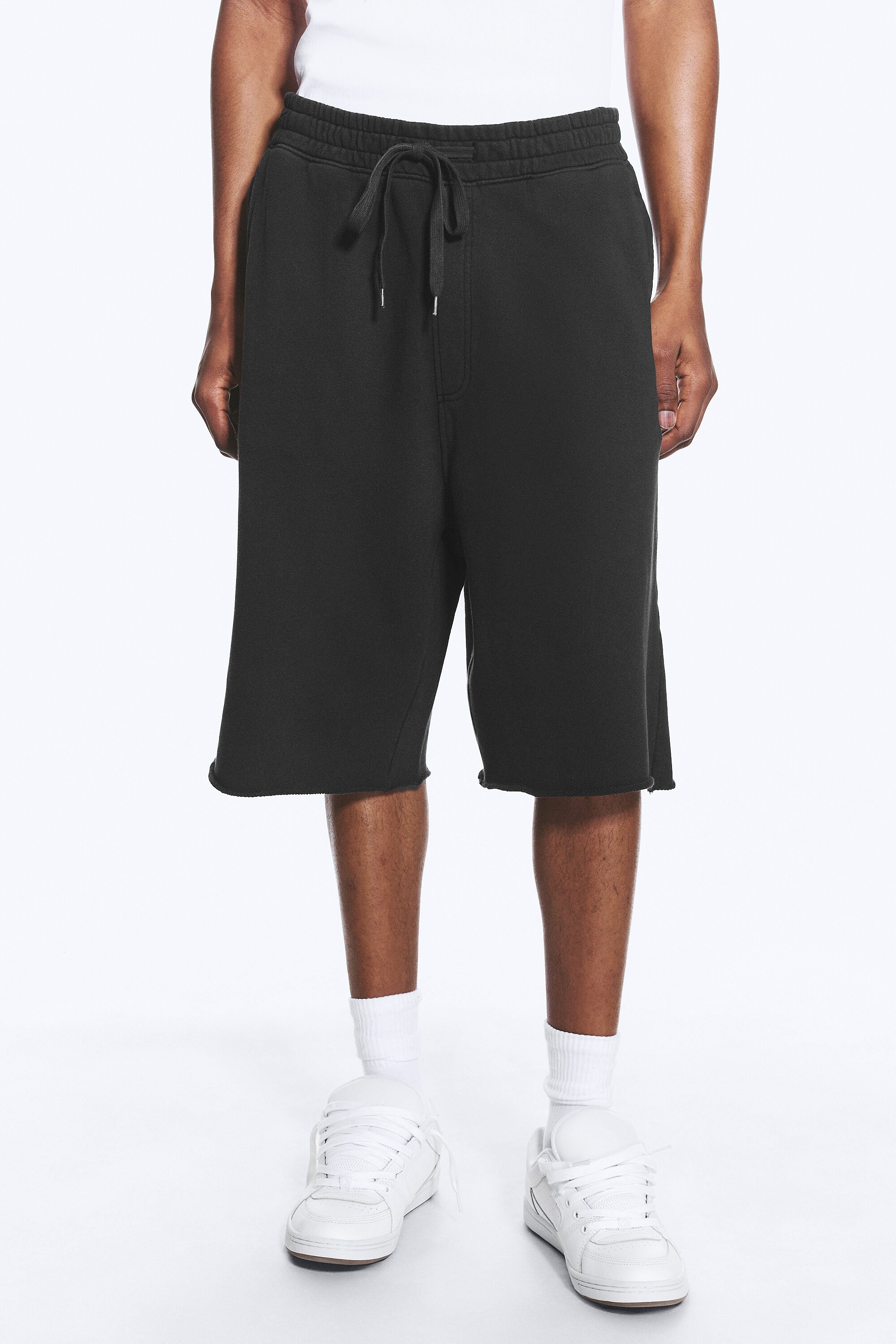 baggy jersey skate shorts - Washed Black | Weekday WW