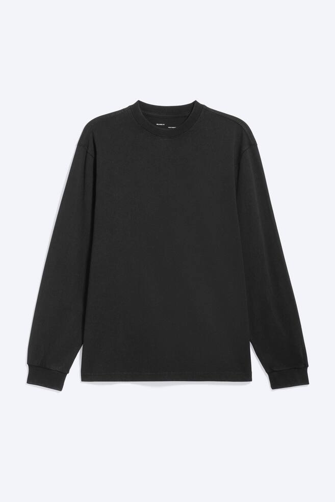 Relaxed Long-Sleeved T-shirt - Black/White/Dark Brown - 1