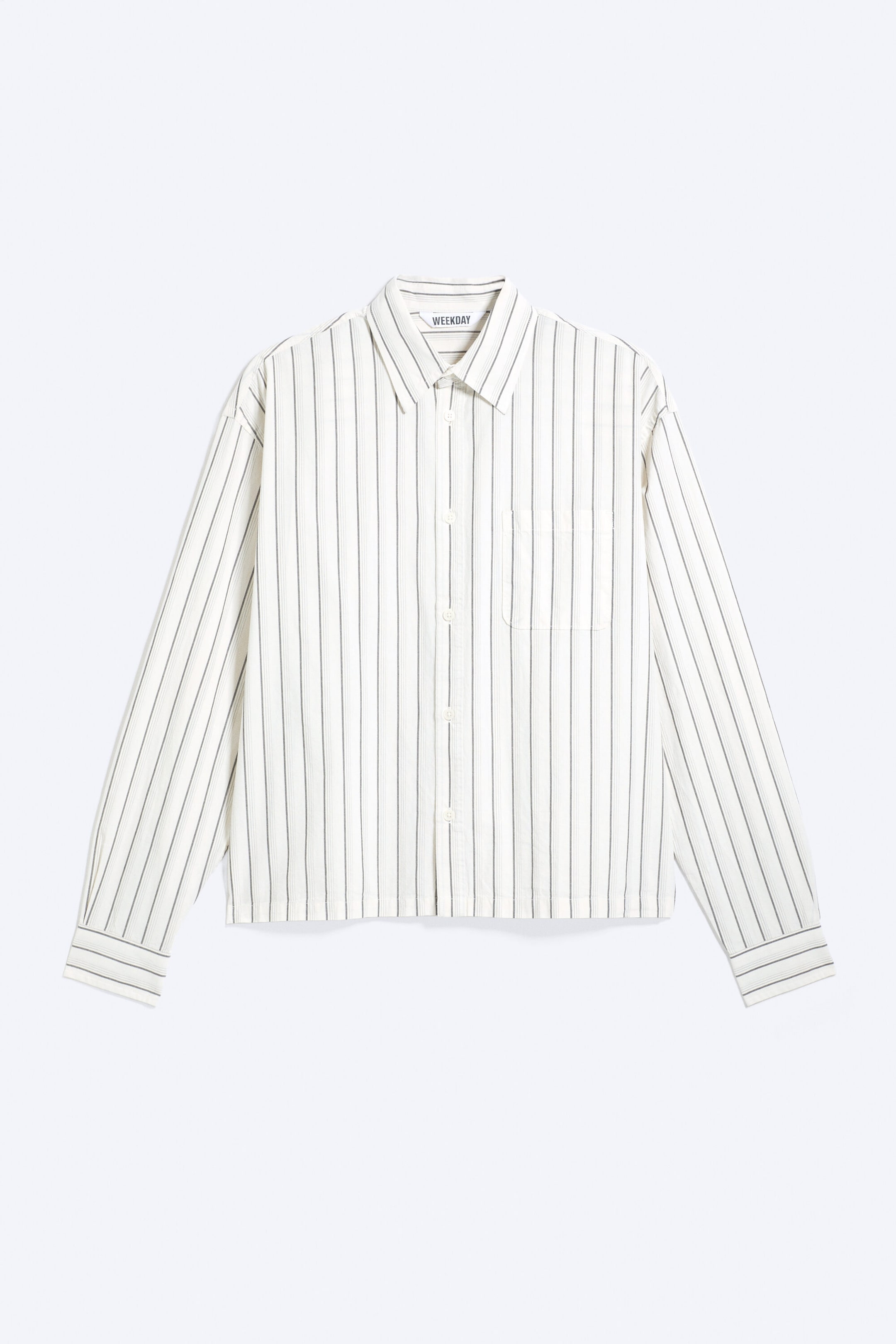 Striped White - Relaxed Boxy Poplin Shirt - 3