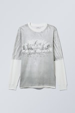 Trompe L'oeil Colorado Horses - Relaxed Graphic Long Sleeve Top - 0