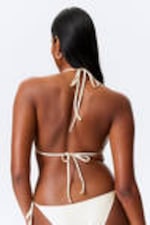 Light Beige - Structured Strappy Triangle Bikini Top - 3