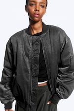 Washed Black – Zwart - Oversized gewatteerd pilotenjack - 2