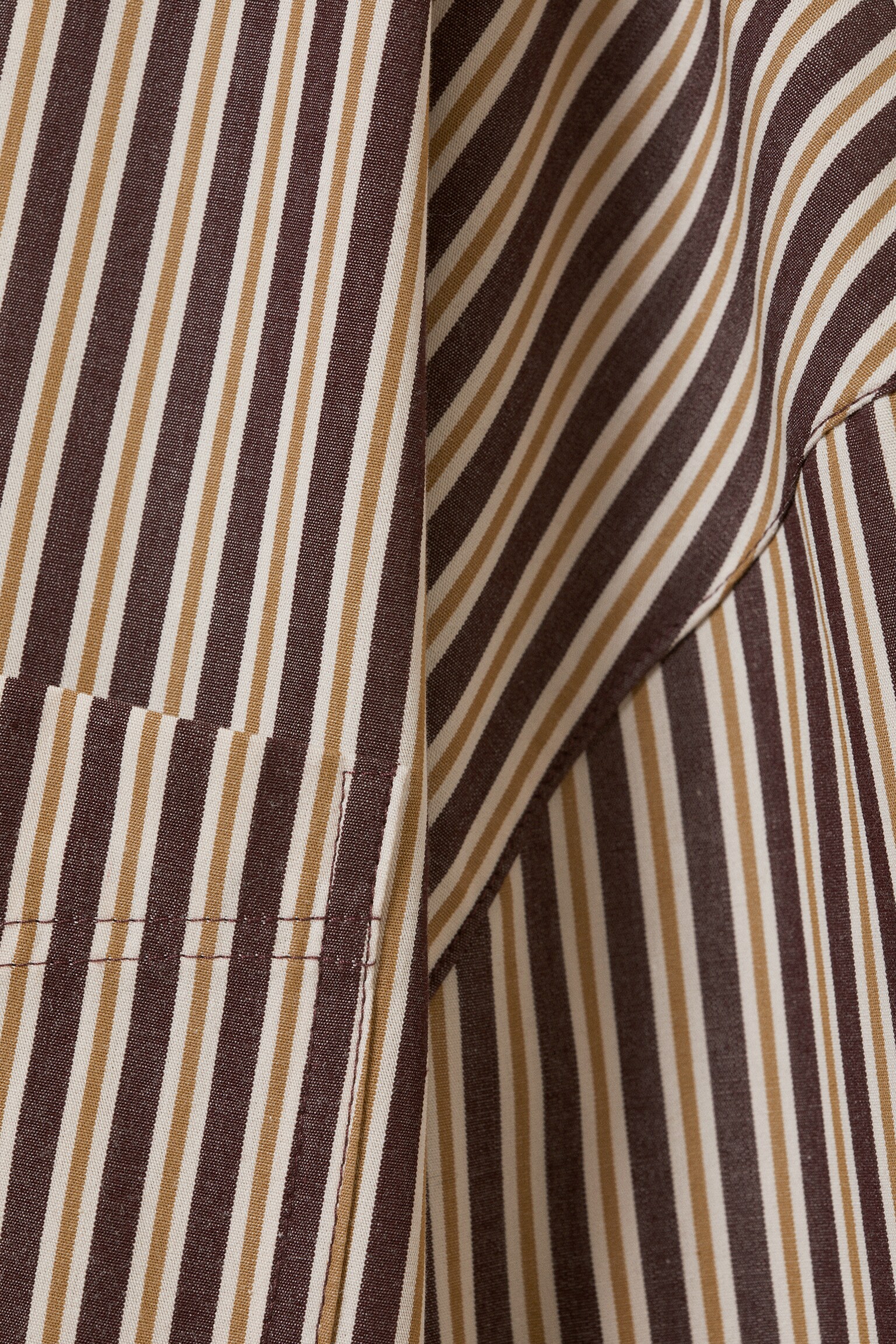 Oversized Long-Sleeved Cotton Shirt - Burgundy & Yellow Stripes/Oudroze/Donkergrijs geruit - 6