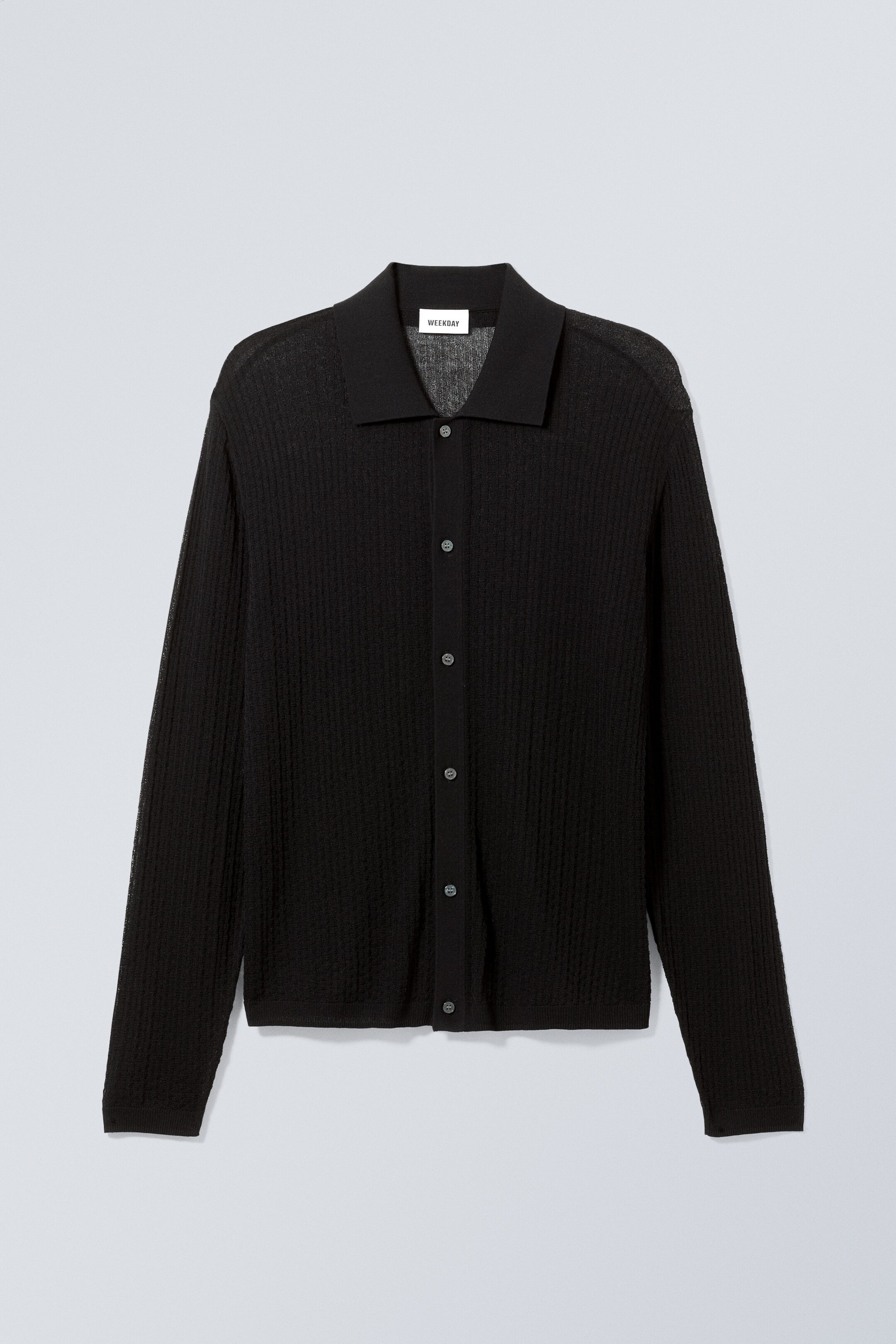 Schwarz - Mike Strickjacke mit normaler Passform - 0