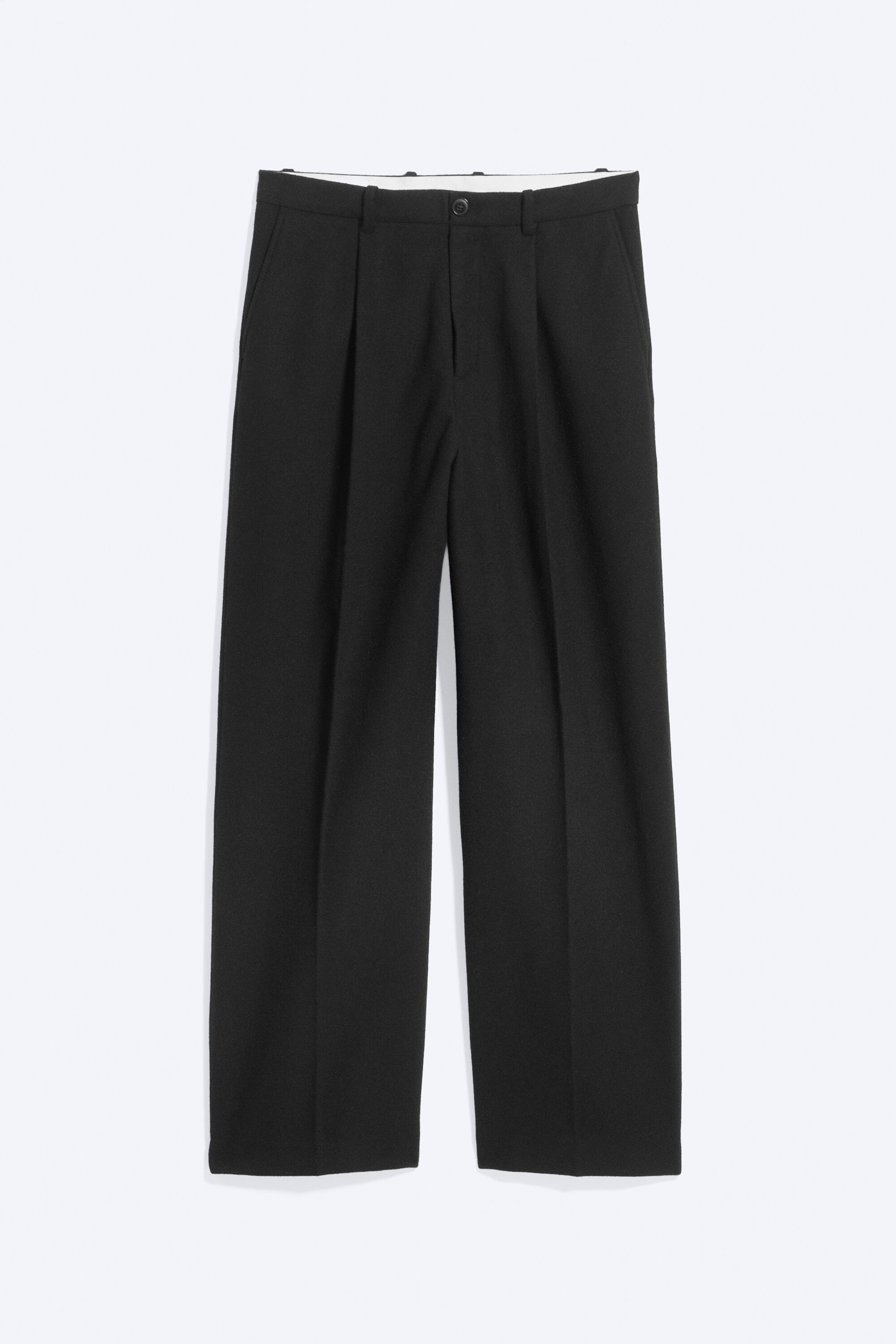 Black - Uno Loose Wool-Blend Suit Trousers - 4