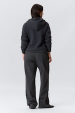 Dark Grey Melange - Low Rise Straight Suiting Trousers - 3