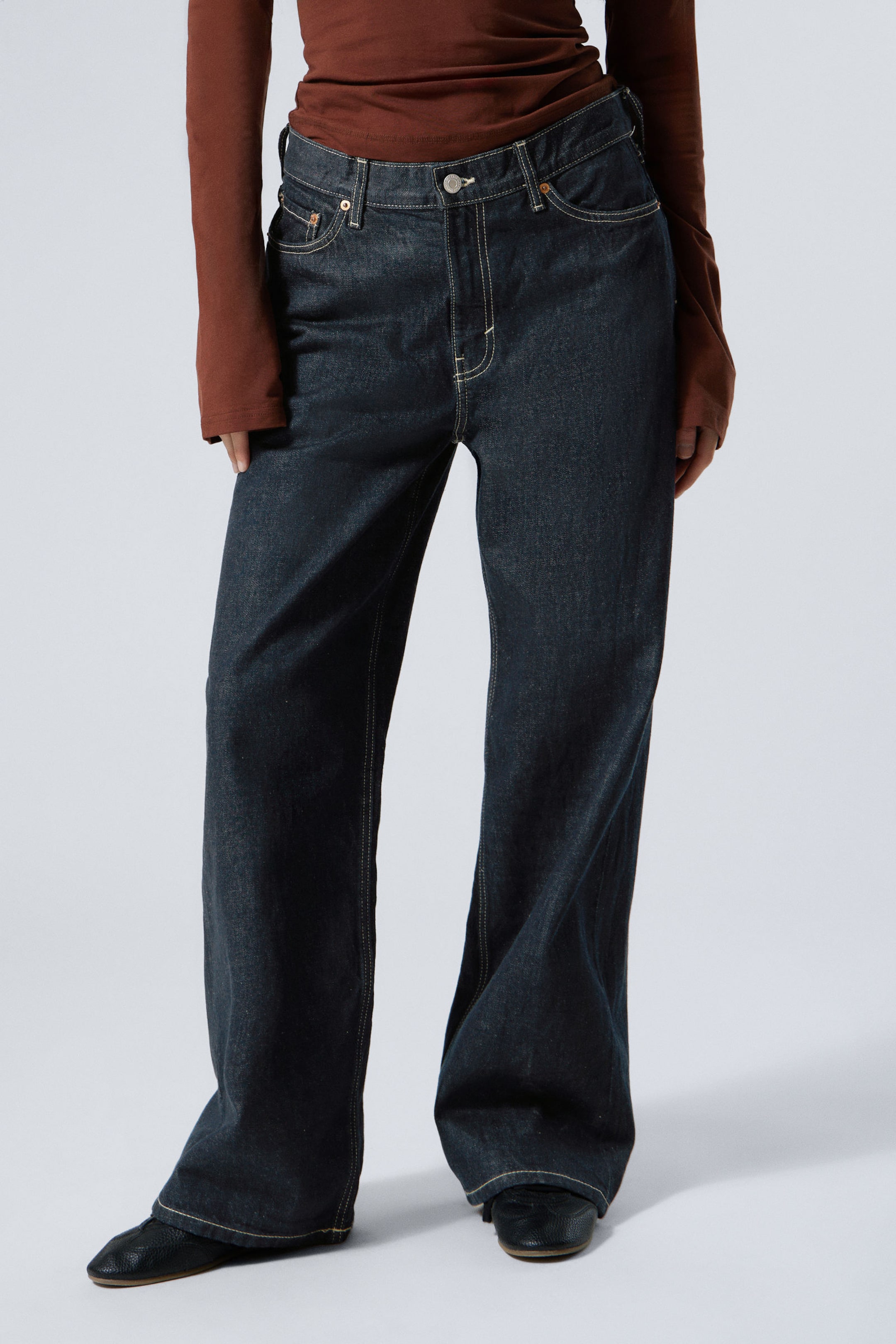 #4C5164 - Dynasty Low Rise Loose Wide Leg Jeans - 2