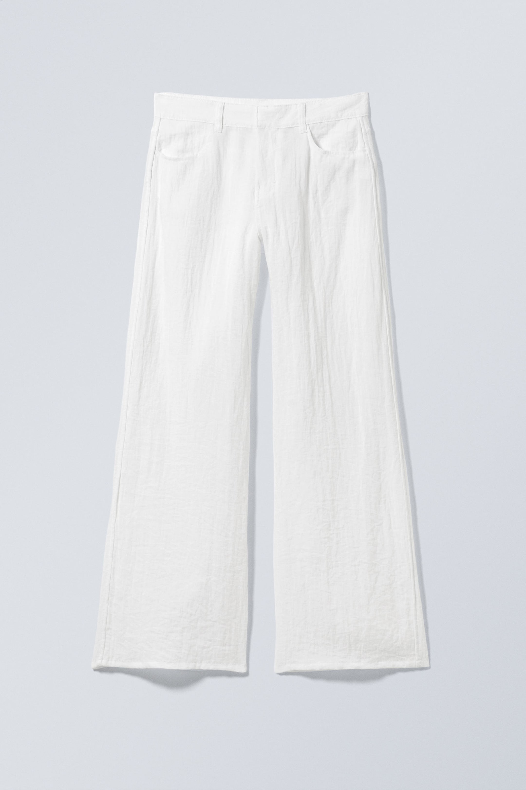 White - Crinkle Low Waist Loose Fit Trousers - 4