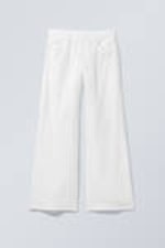 White - Crinkle Low Waist Loose Fit Trousers - 4