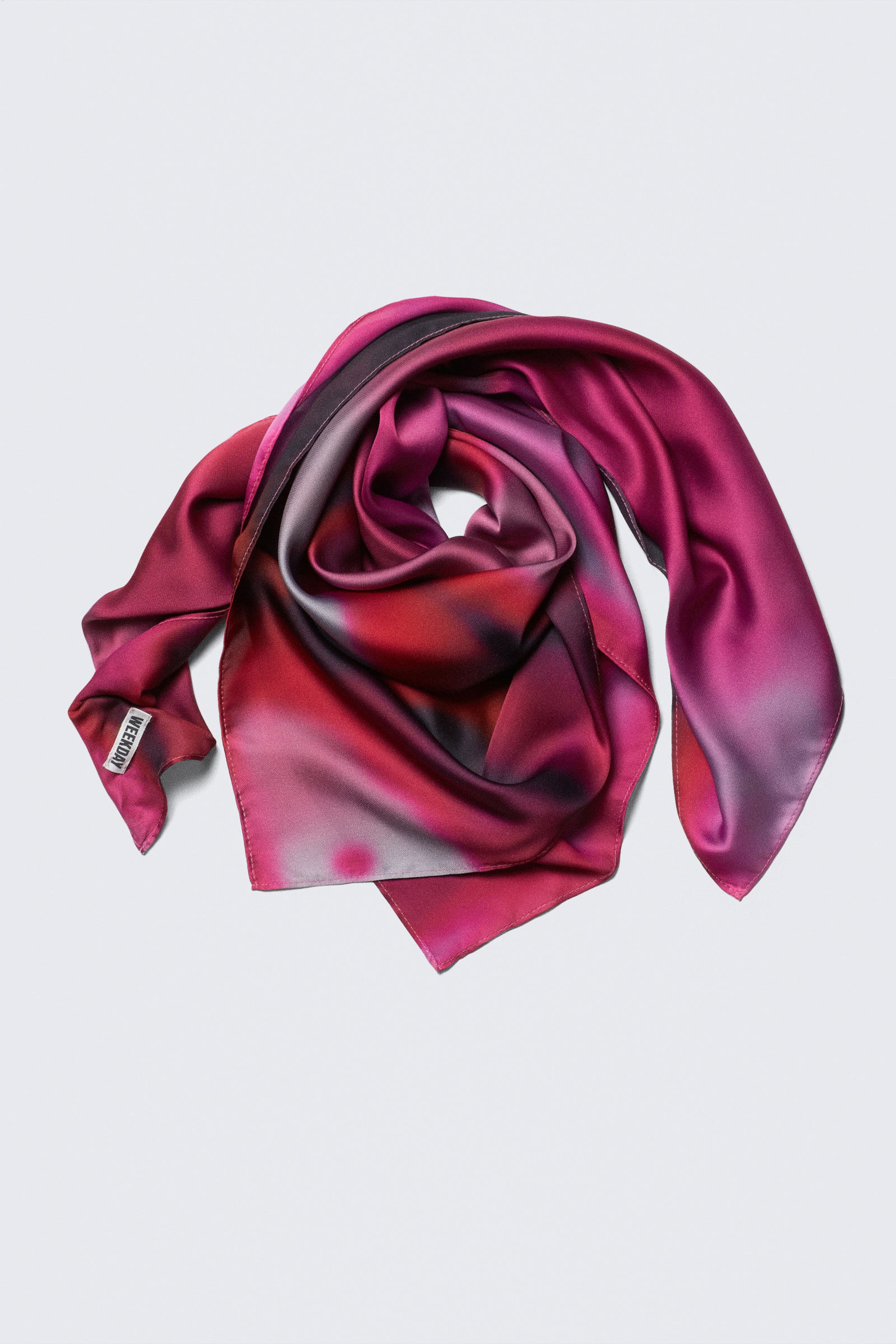 Blurry Red - Shiny Square Scarf - 2