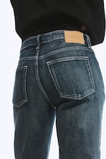 Deep Sea Blue - Dark Blue - Tension Mid Rise Slim Bootcut Jeans - 4