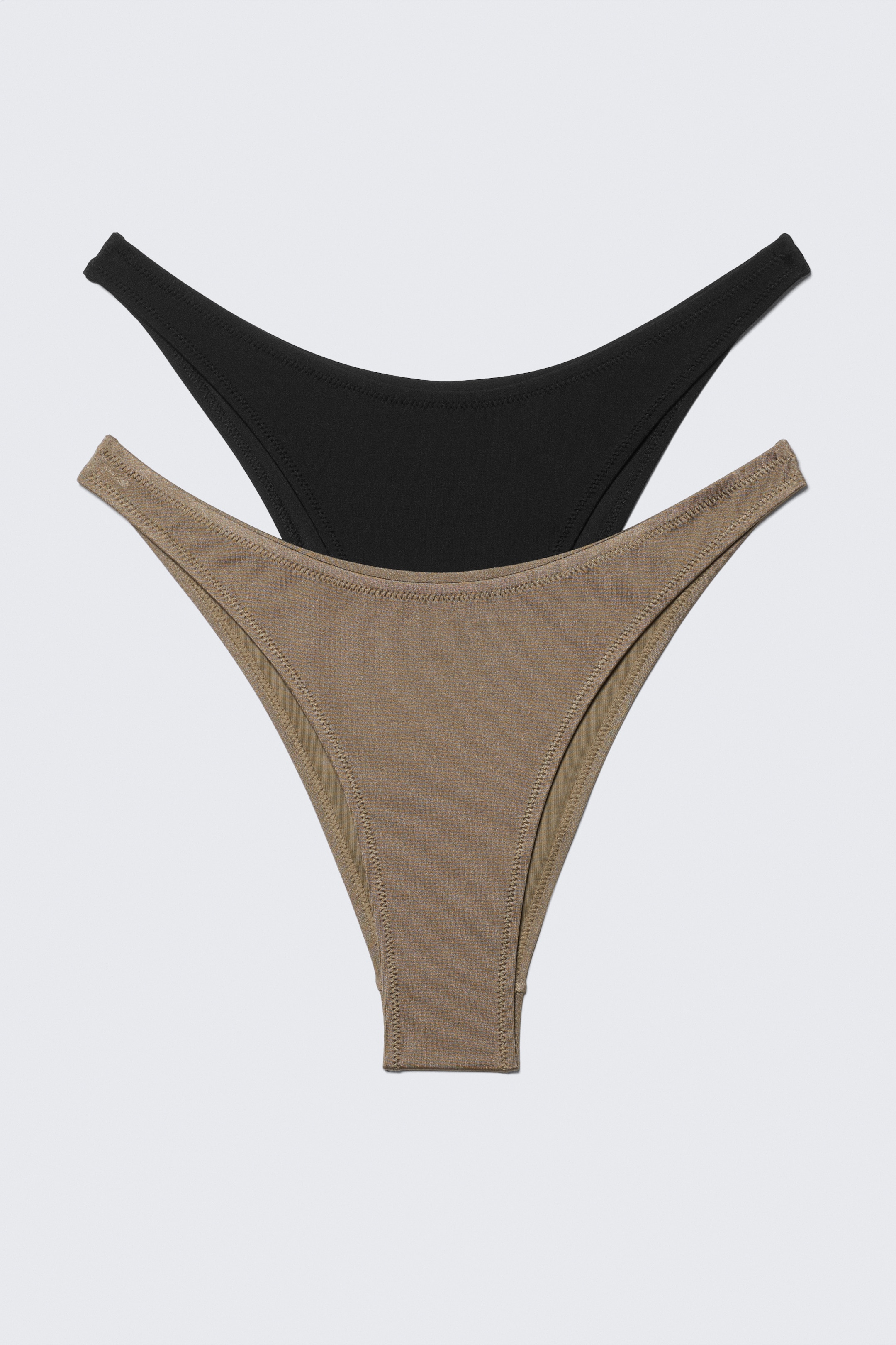 Zobrazit větší obrázek: 2-pack Mini Brazilian Bikini Bottoms - Black & Mole - ŽENY | H&M CZ 6
