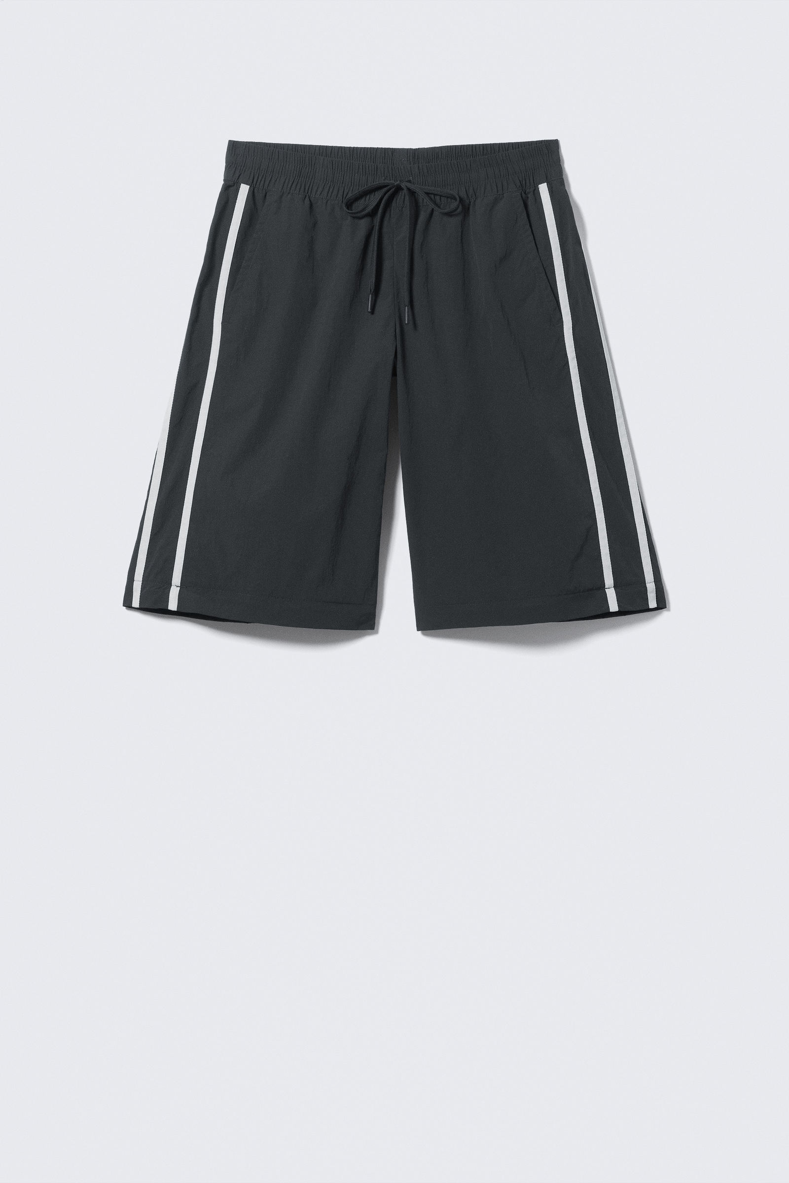 peggy low waist loose baggy leg denim shorts - Mid Blue - Medium