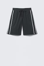 Black - Beige Stripe - Zip-off Nylon Track Trousers - 6