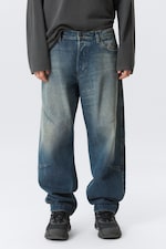 Baltic Blue - Dark Blue - Sculpted Low Rise Loose Tapered Leg Jeans - 1