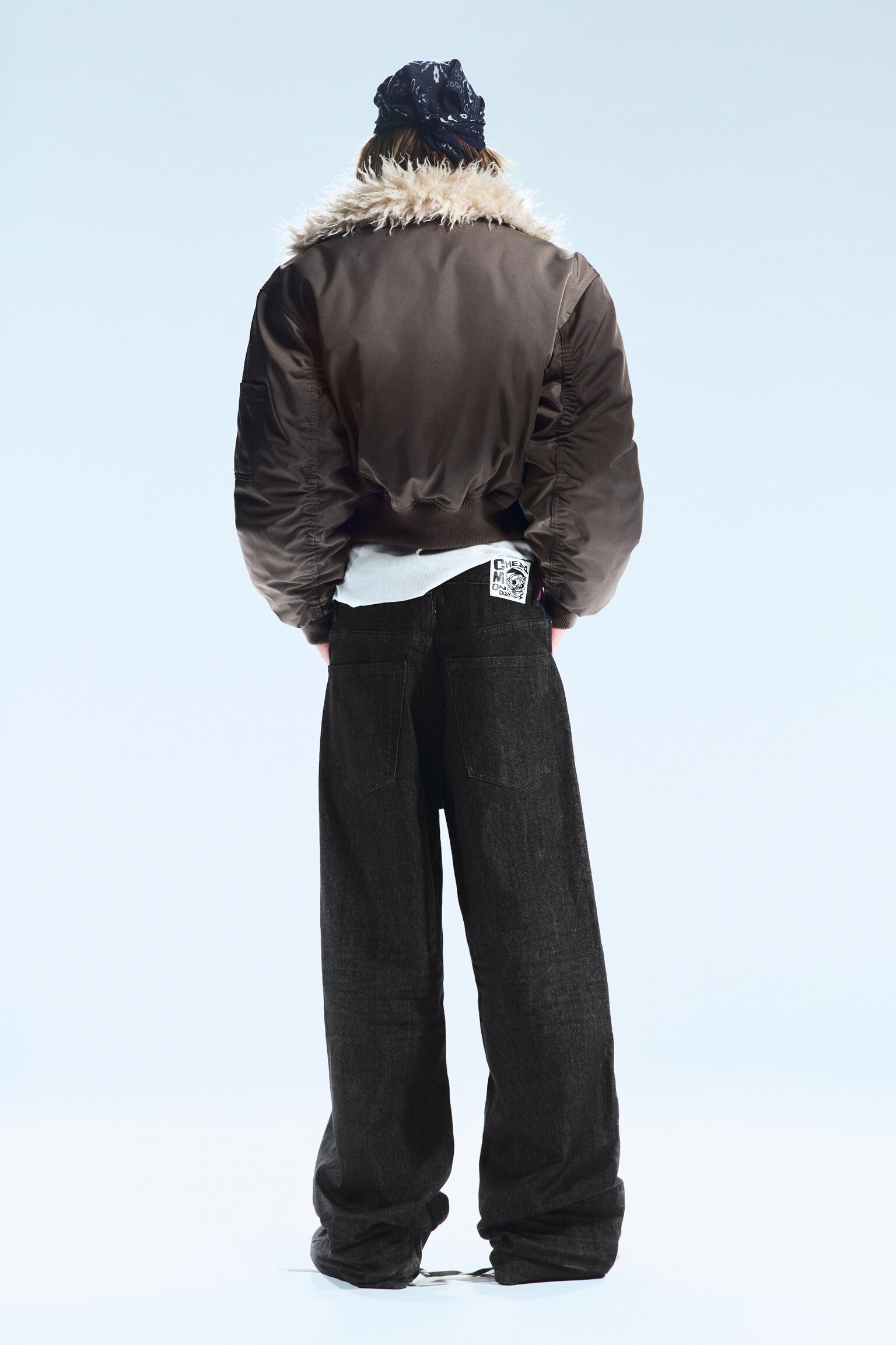 Looser Regular Waist Loose Straight Jeans - Extra Black Rinse/Niebieski - 3