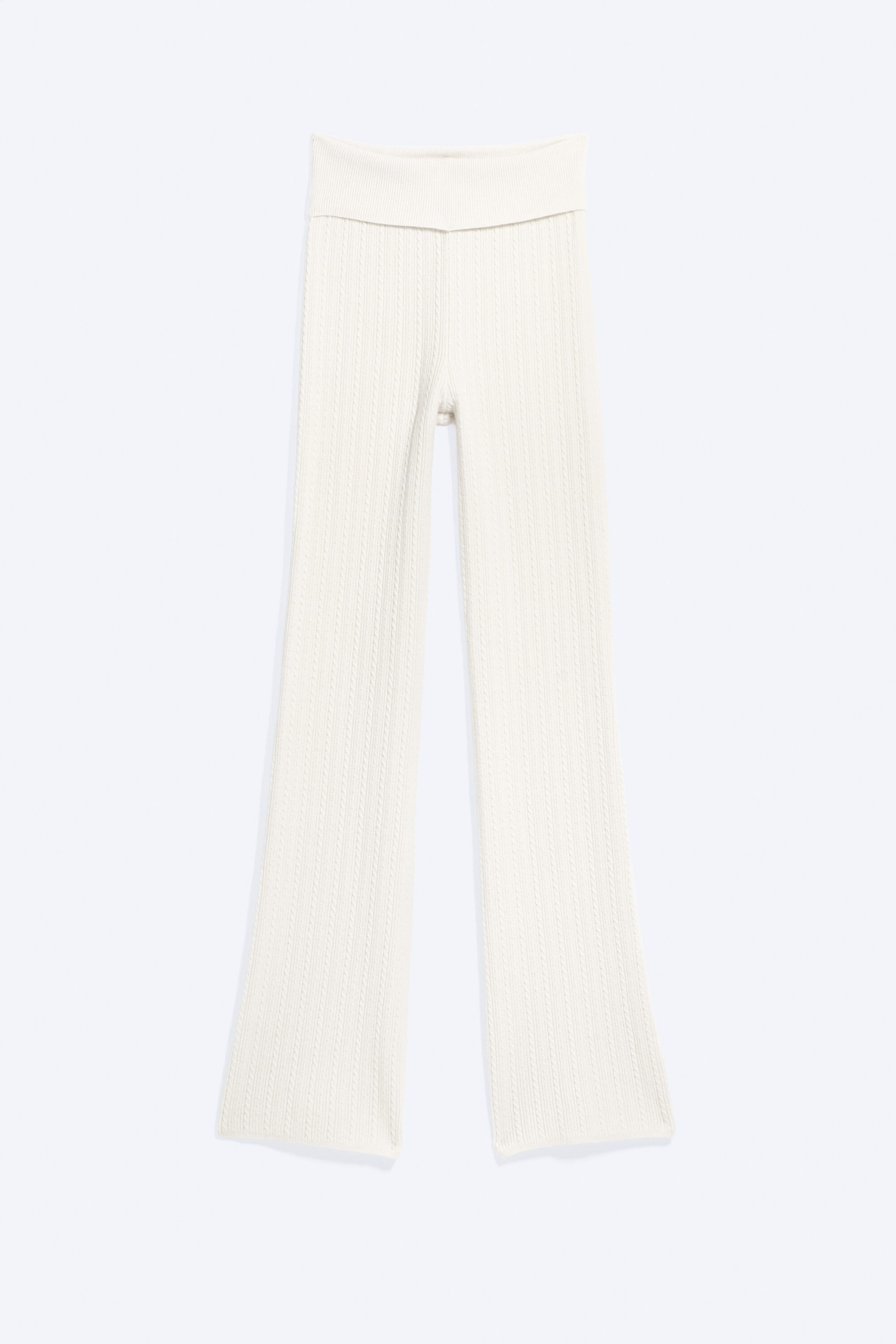 Off-white - Wool-Blend Cable-Knit Flared Trousers - 4
