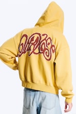 Gelbe - Rote Welle - Weiter Hoodie mit Reißverschluss und Print - 2