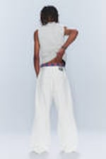 Creased White - White - Looser Regular Waist Loose Straight Jeans - 2