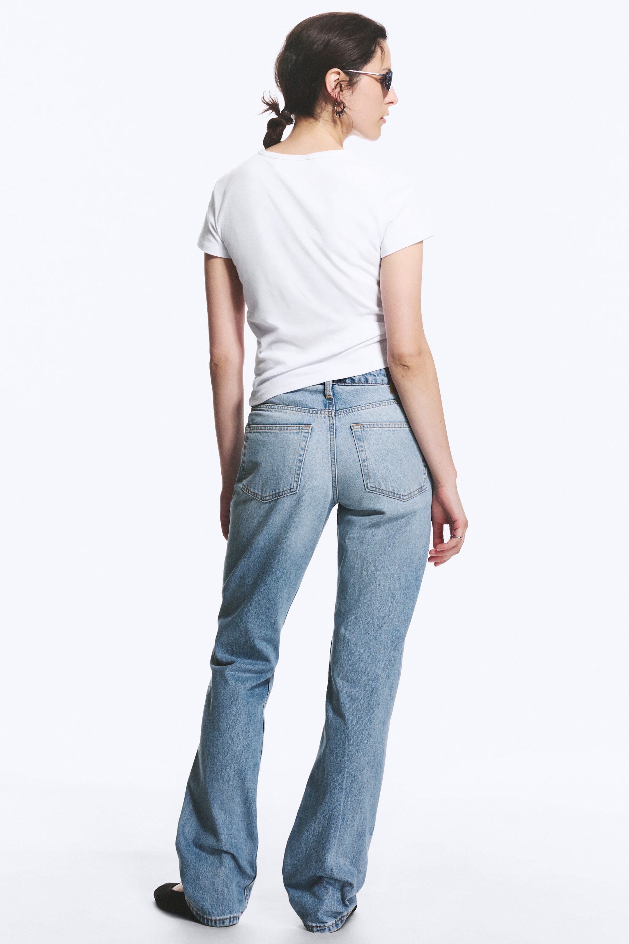 Eighteen Blue - Medium Blue - Laika Mid Rise Regular Straight Jeans - 4