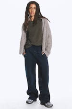 Dunkelblau - Locker geschnittene Scuba-Sweatpants - 0