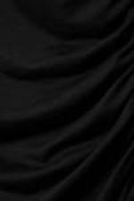 Black - Gathered Mini Long Sleeve Dress - 5