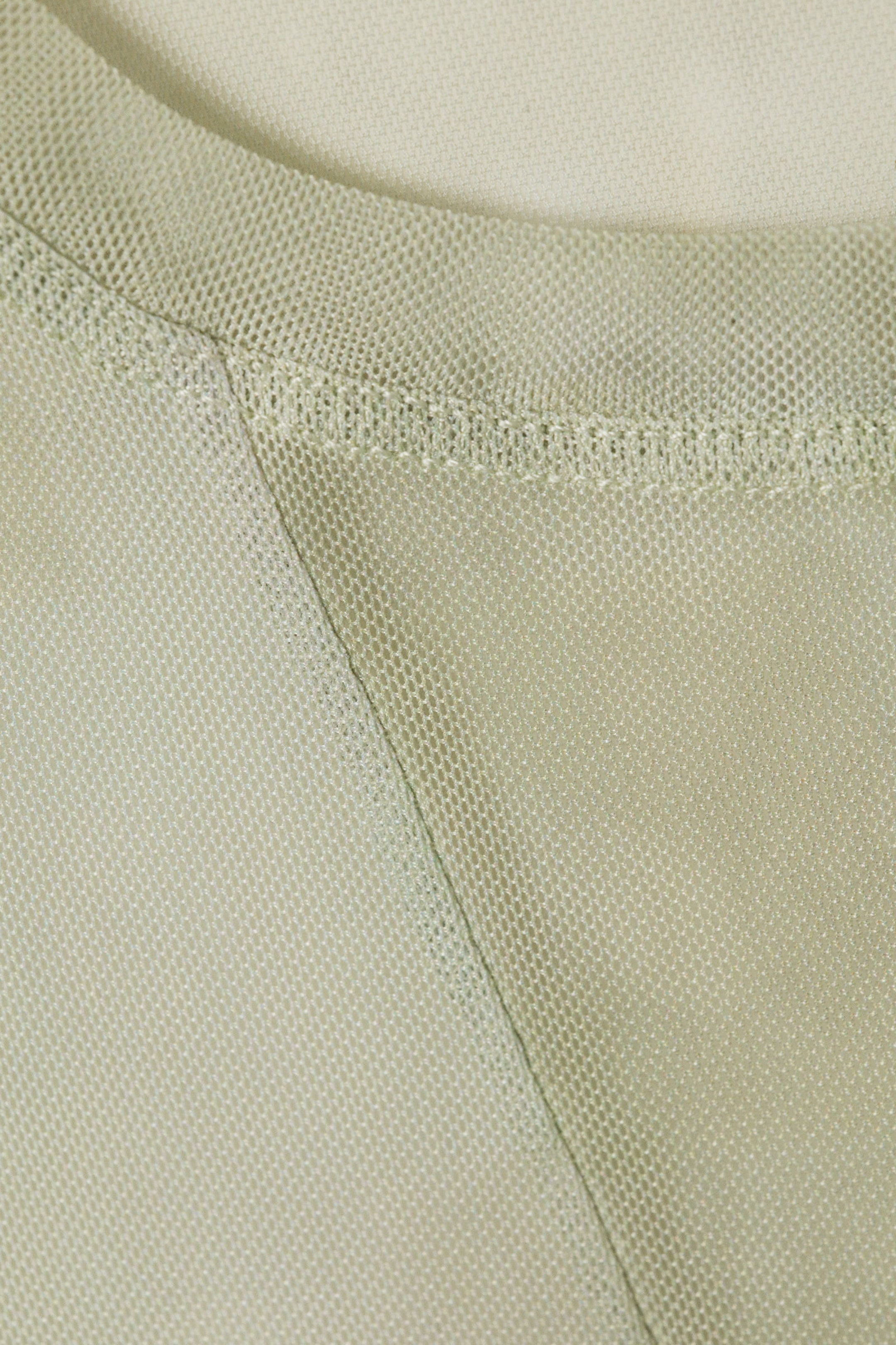 Bleached Sand - Dusty Beige - Long-Sleeved Sheer Mesh Top - 5