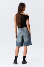 Blue Horses - Mittelblau - Galaxy Mid Waist Loose Denim Shorts - 3