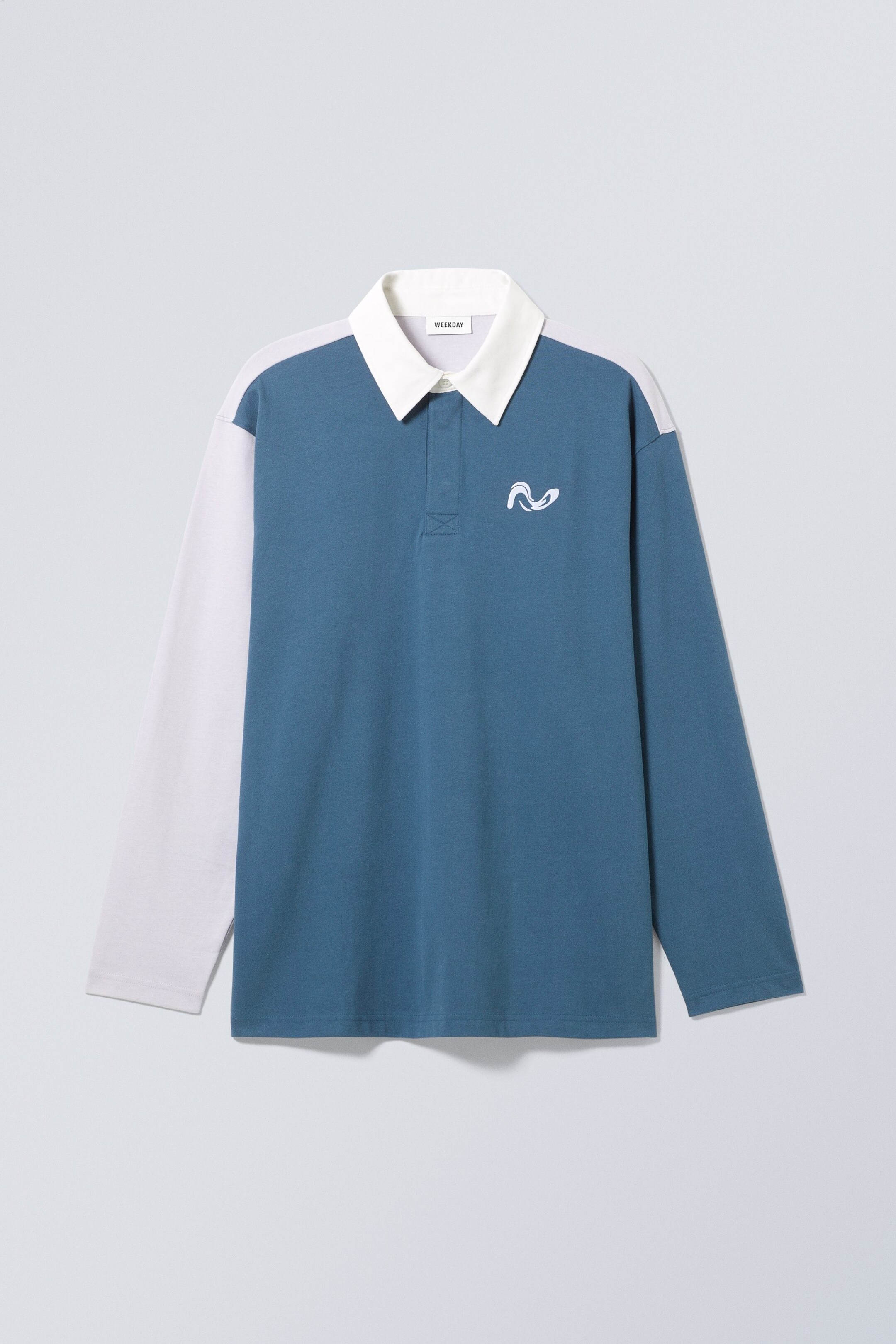 Blaues Wirbelmuster - Rugby-Poloshirt Caleb - 0