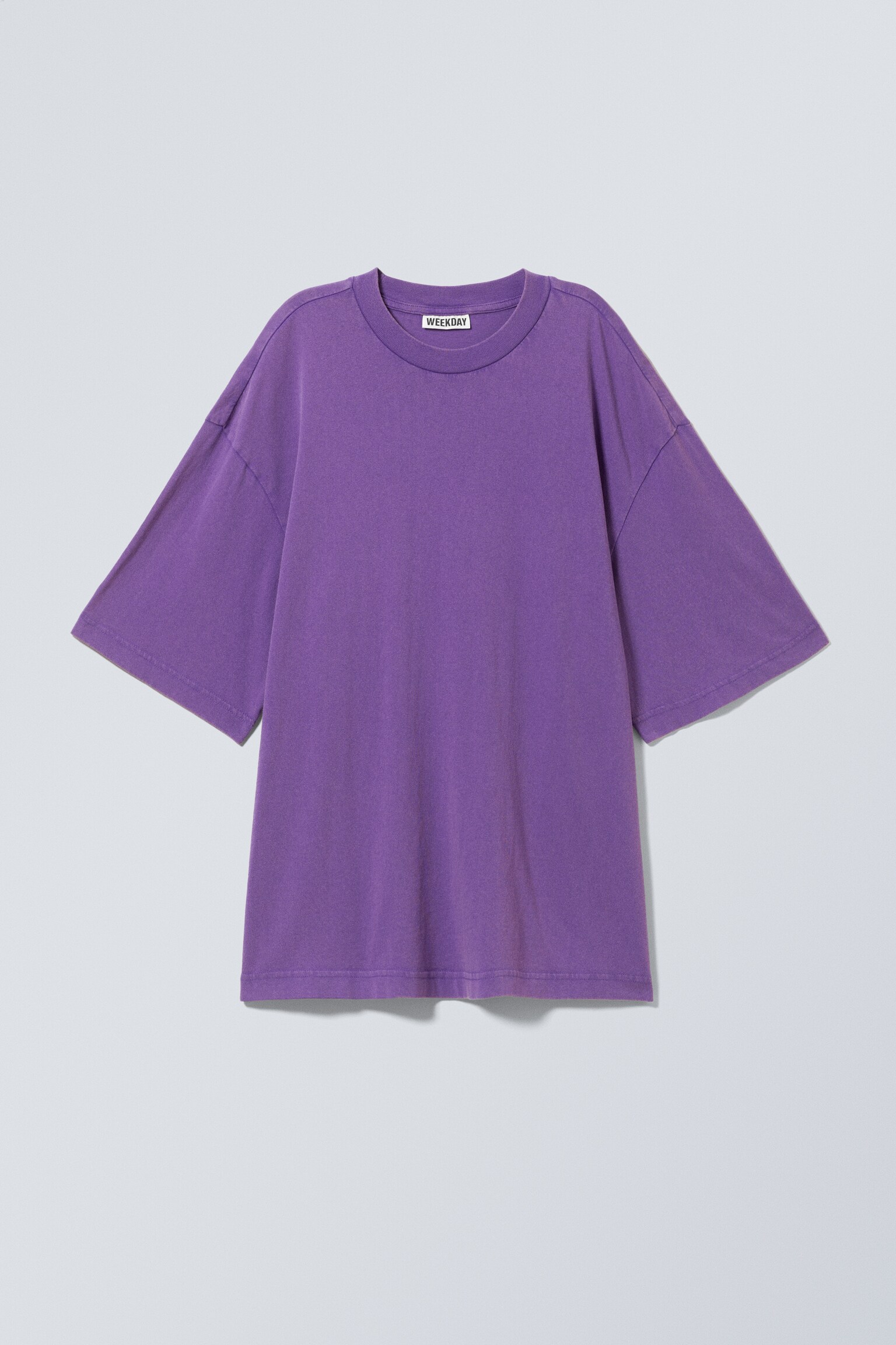 T-shirt oversize doux - Violet délavé/Bleu cendré délavé