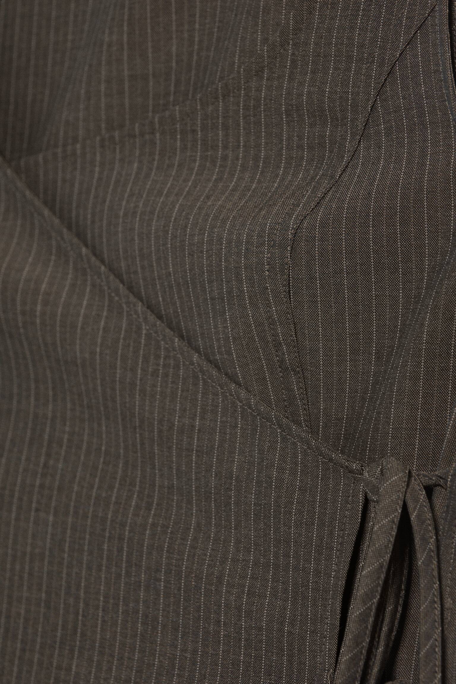 Asymmetrisches Wickelträgertop - Dunkles Graubraun/Schwarz/Dunkelgrau meliert - 5