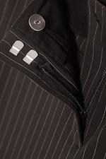 Pinstriped Dark Brown - Low-Rise Cropped Bootcut Suit Trousers - 5