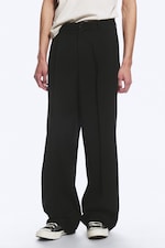 Black - Uno Loose Suit Trousers - 1