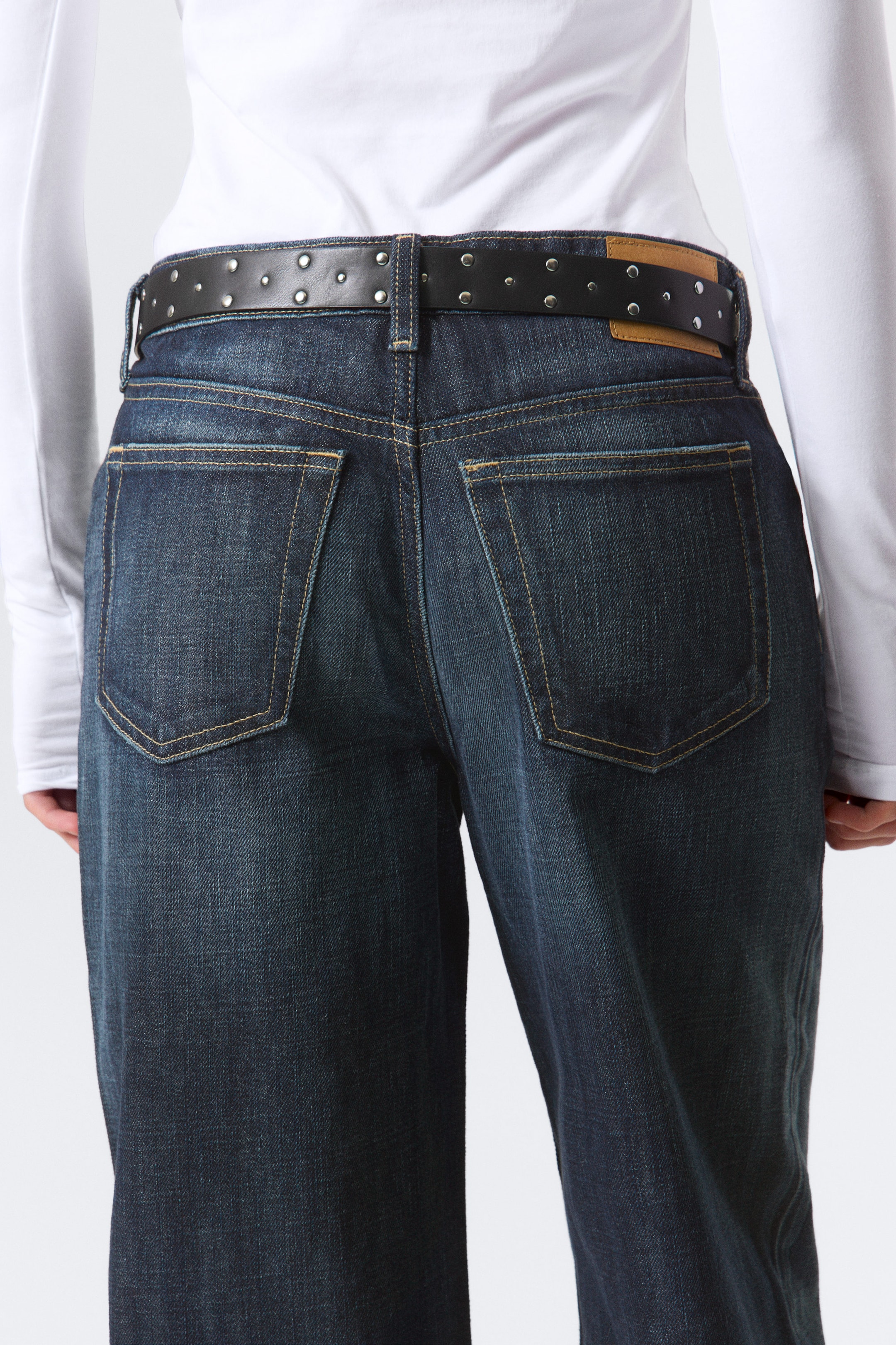 Deep Ocean Blue - Dunkelblau - Ample Low Waist Loose Wide Leg Jeans - 3