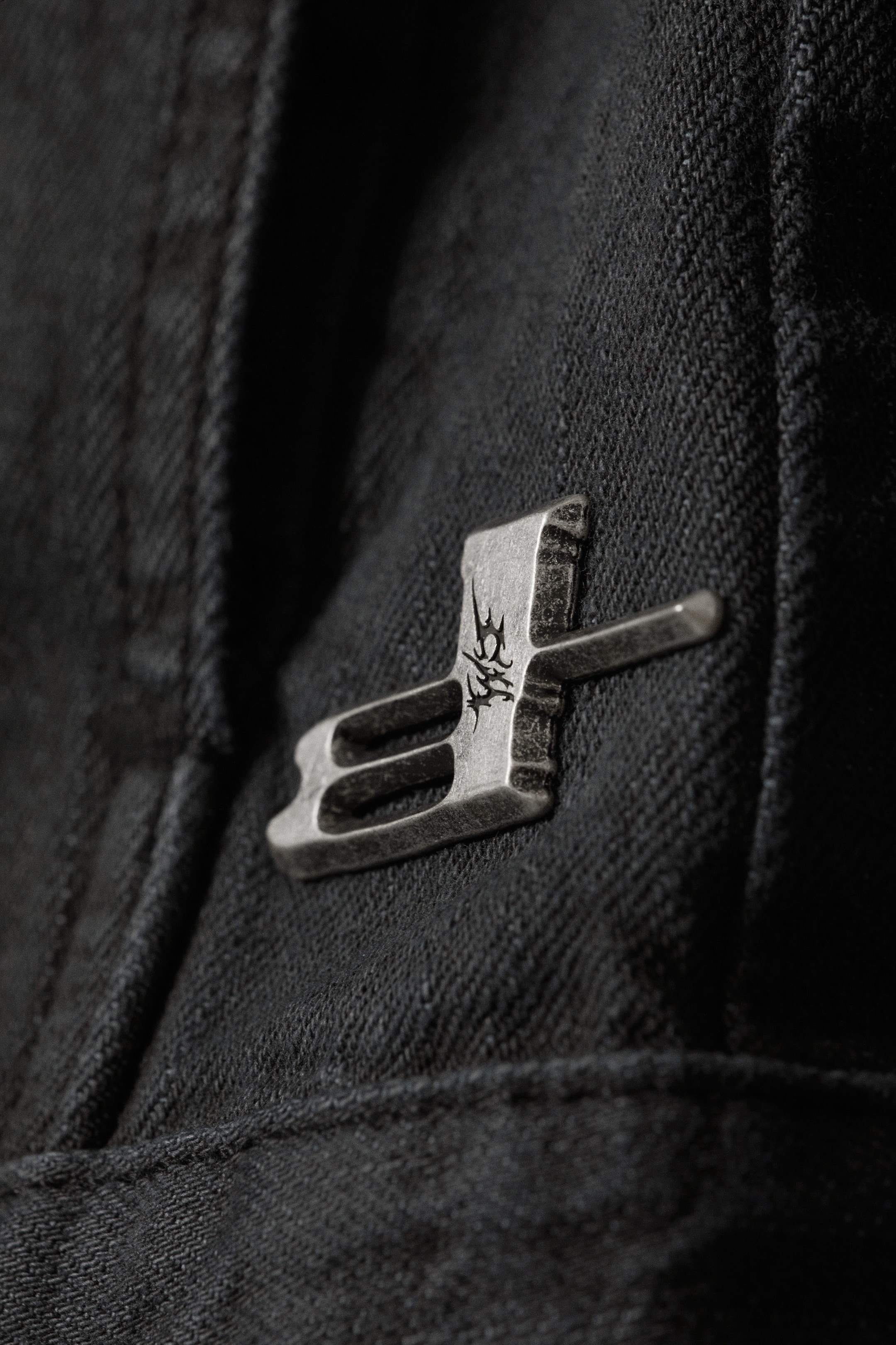 Svart coating - CM x LB Issue unisex denimjakke med svart belegg - 16