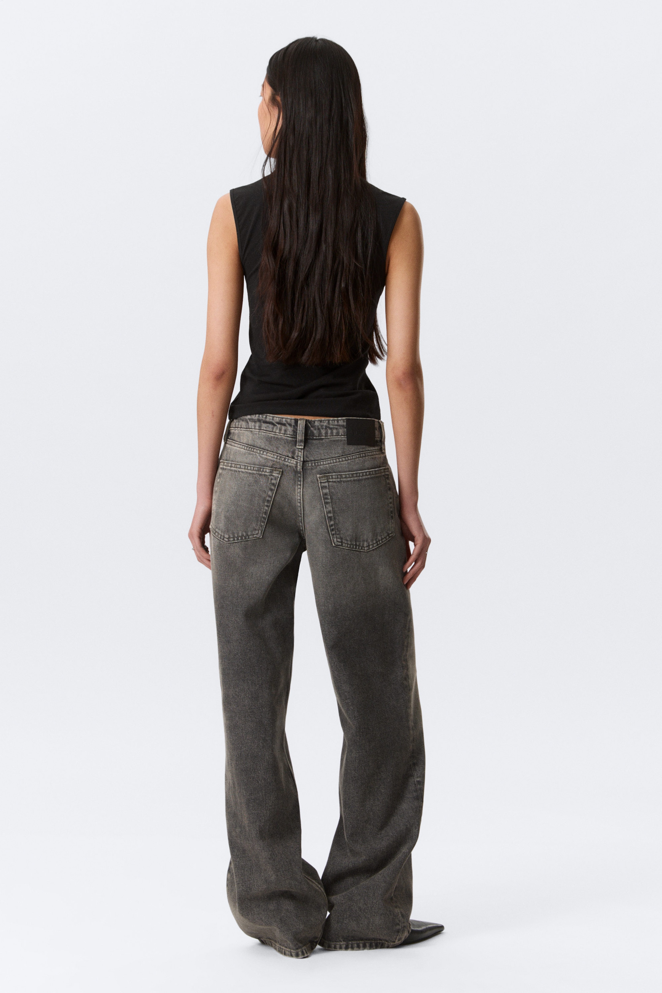 Redondo Black - Black - Ample Low Rise Loose Wide Leg Jeans - 5