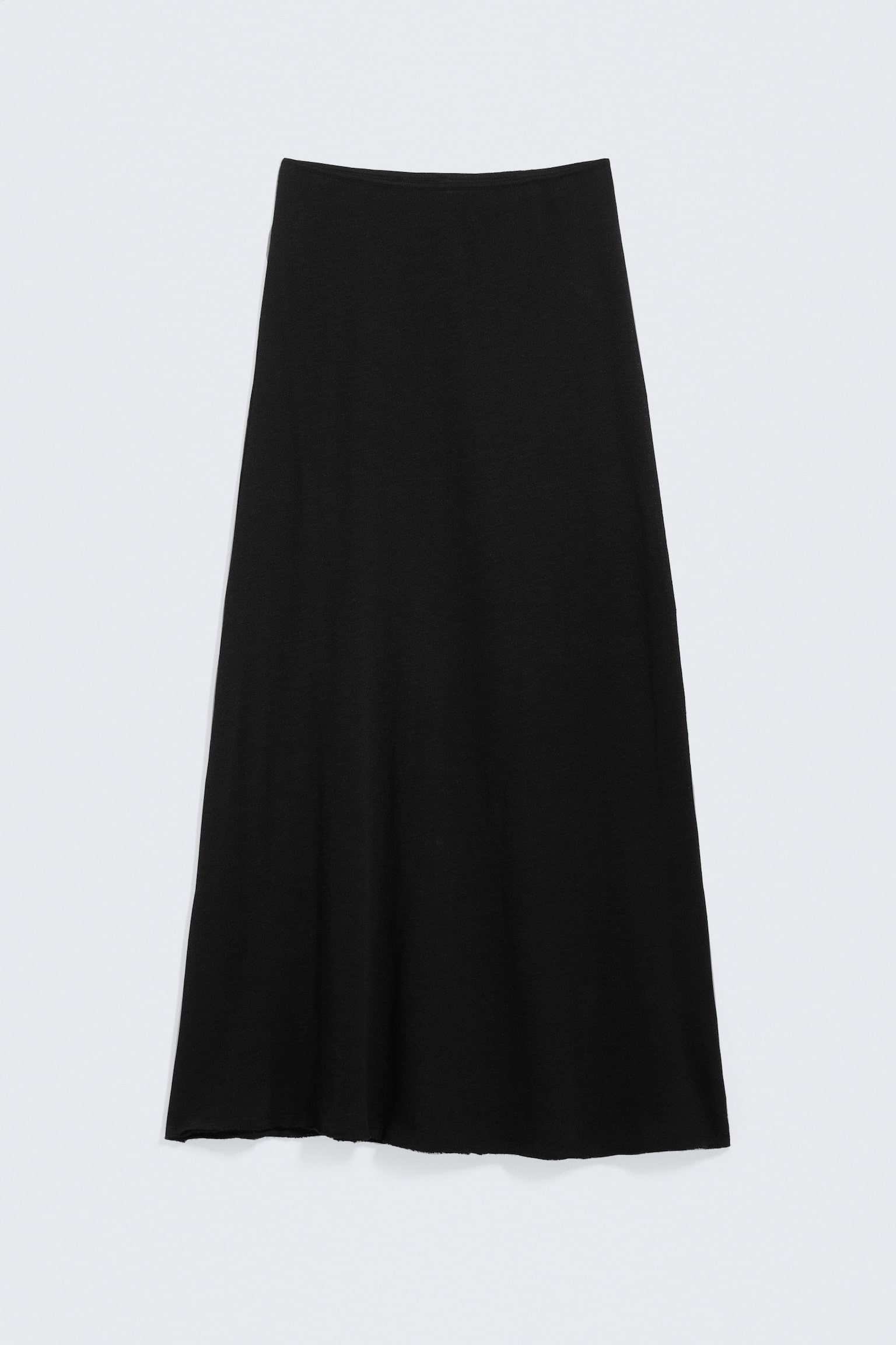 Maxikjol i tunn bomullsstickning - Svart/Vit/Dimmig Khakigrön - 2