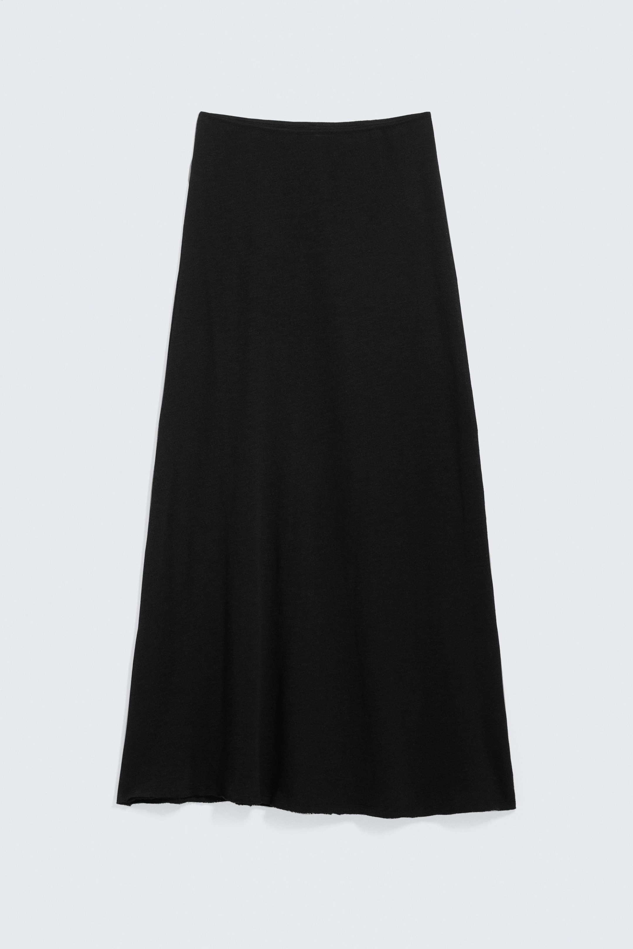 Noir - Jupe longue en maille de coton transparent - 1