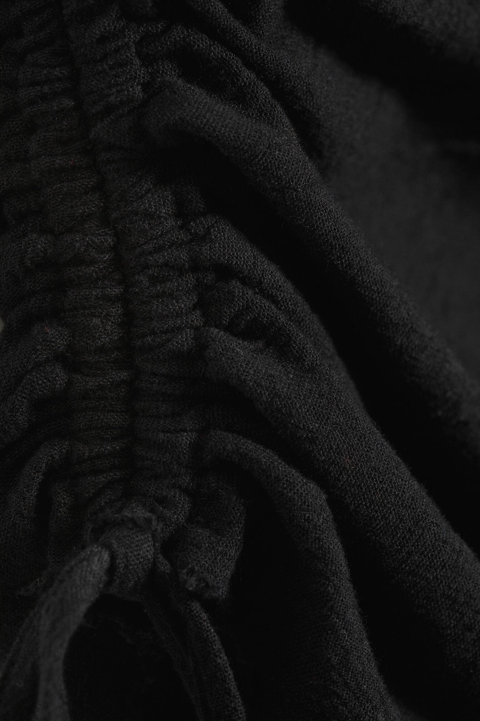 Haut froncé à manches courtes - Noir/Blanc - 5