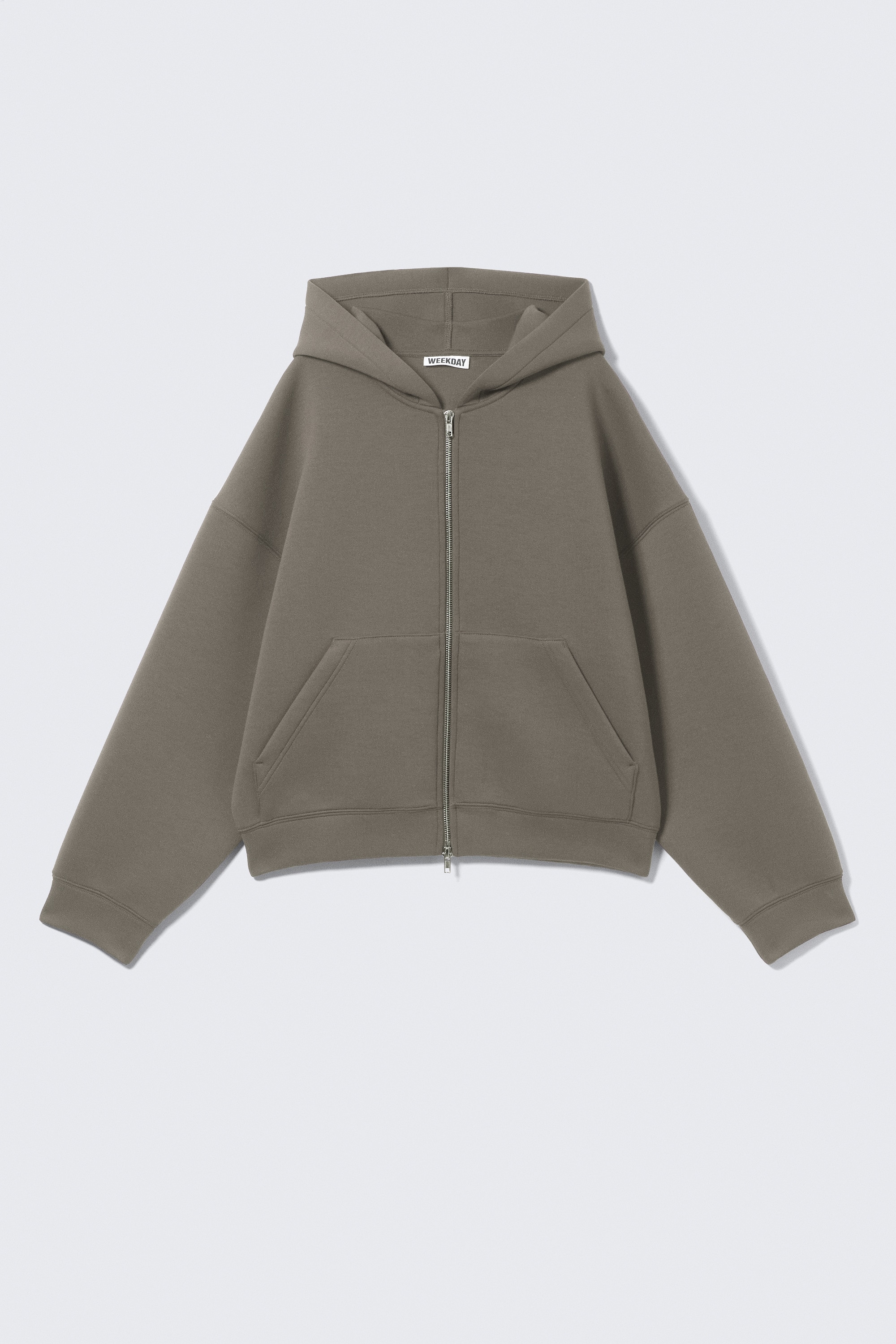 Oversized Scuba Zip-Hoodie - Khaki Grey/Grey Melange/Burgundy/Black/Dark Grey