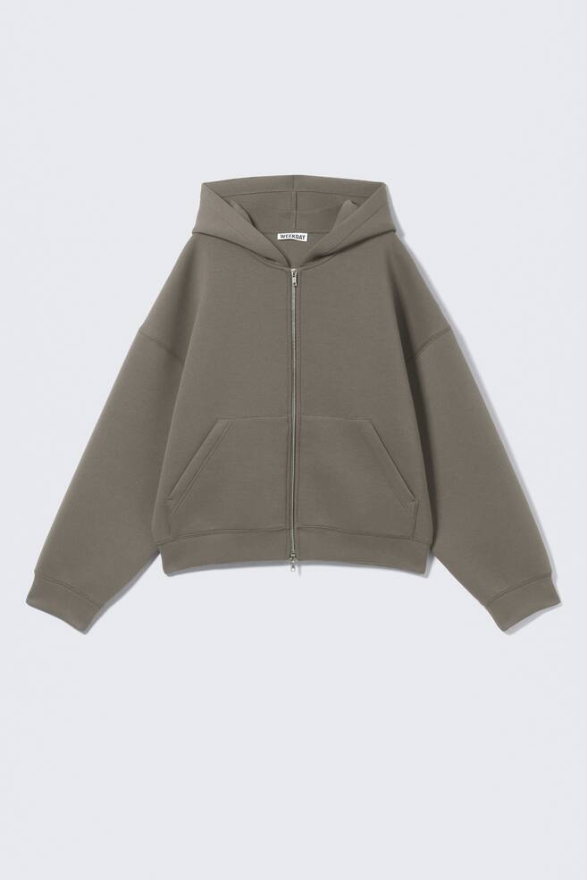 Oversized Scuba-Zip-Hoodie - Khaki/Grau/Schwarz/Grau meliert/Burgunderrot/Dunkelgrau - 1