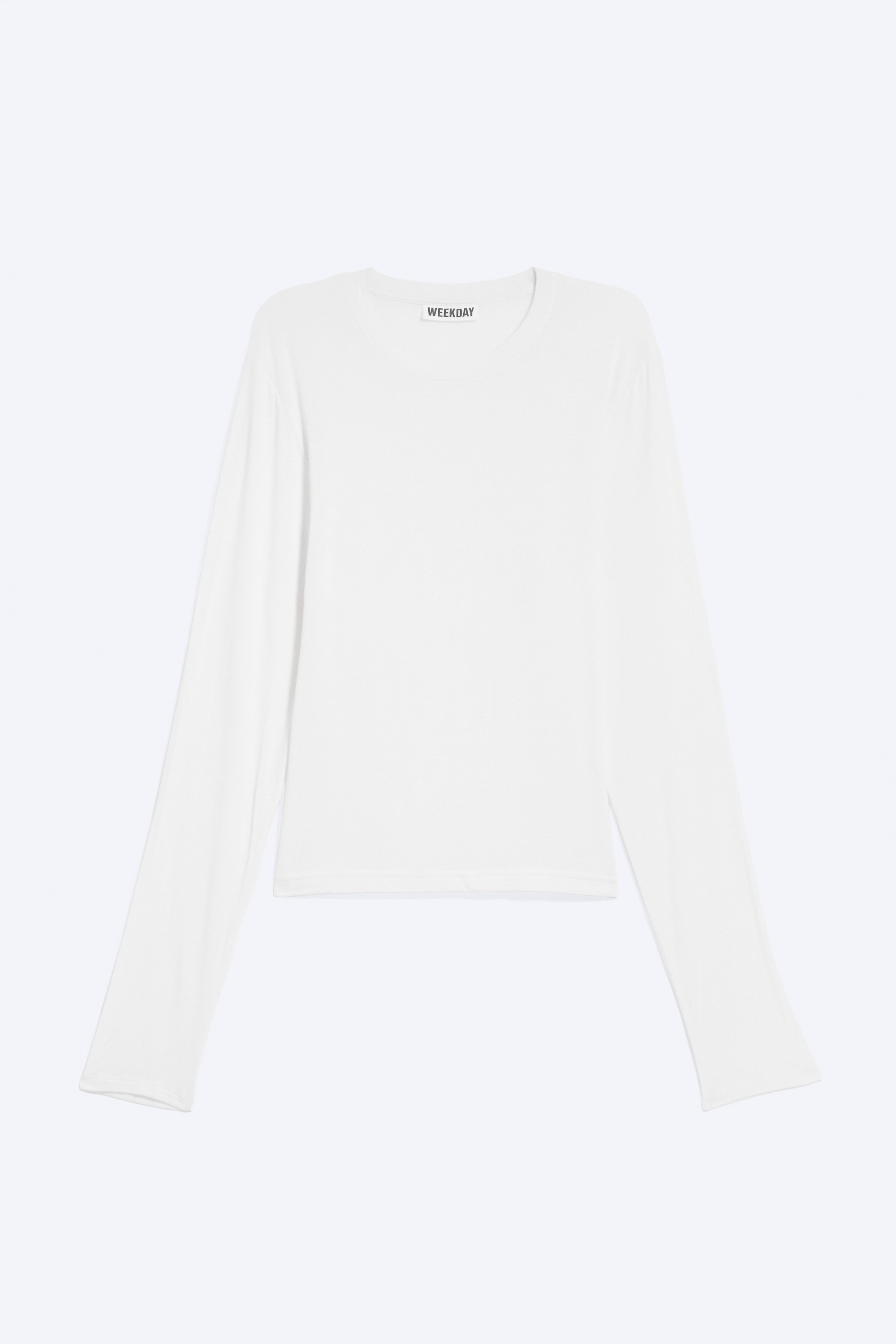 Doorschijnend T-shirt met lange mouwen - Off-white/Licht vaalblauw