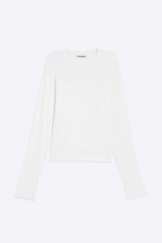 Sheer long-sleeve T-shirt - Off-White/Light Dusty Blue - 1