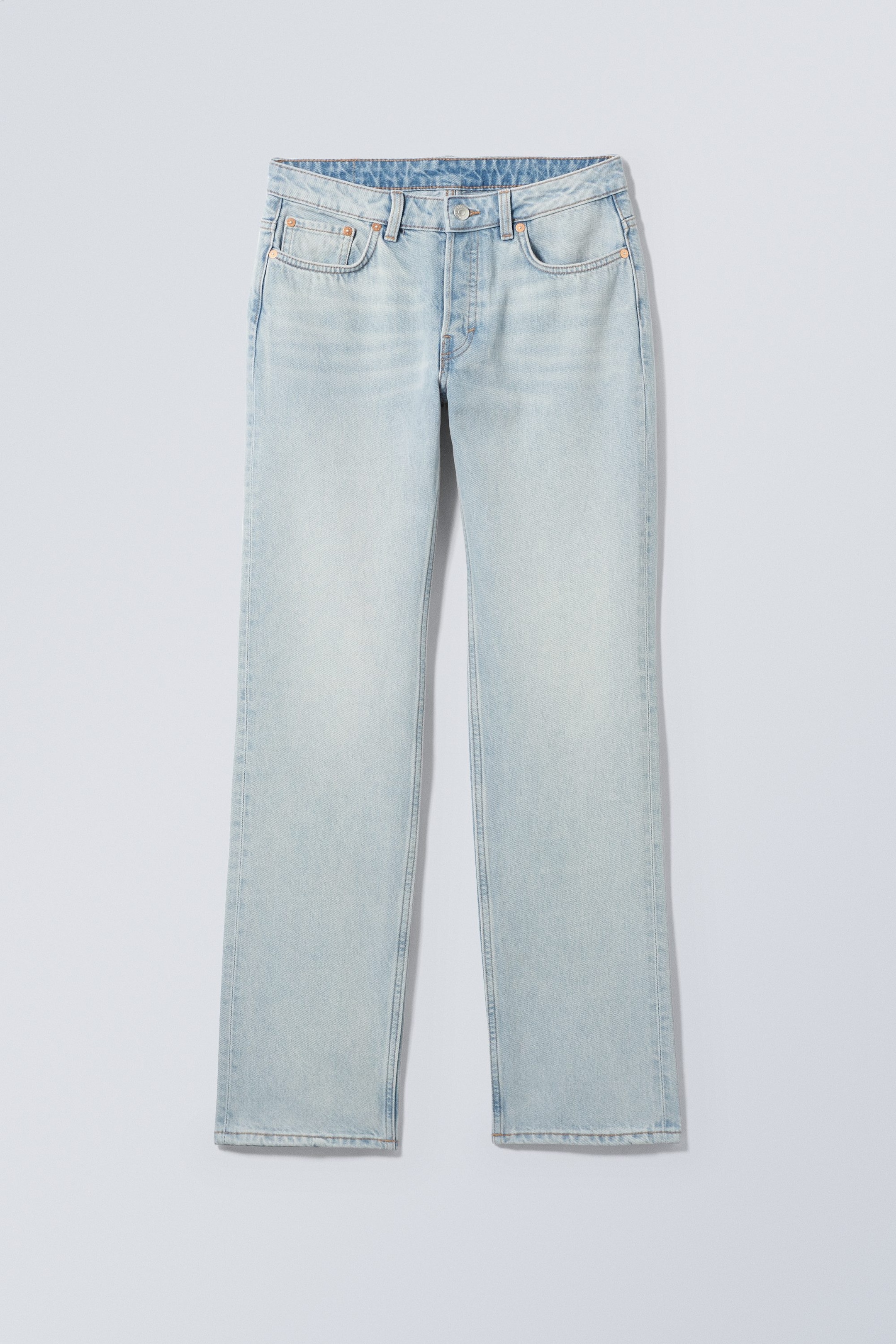 Verträumtes Blau - Pin Mid Waist Regular Straight Jeans - 0