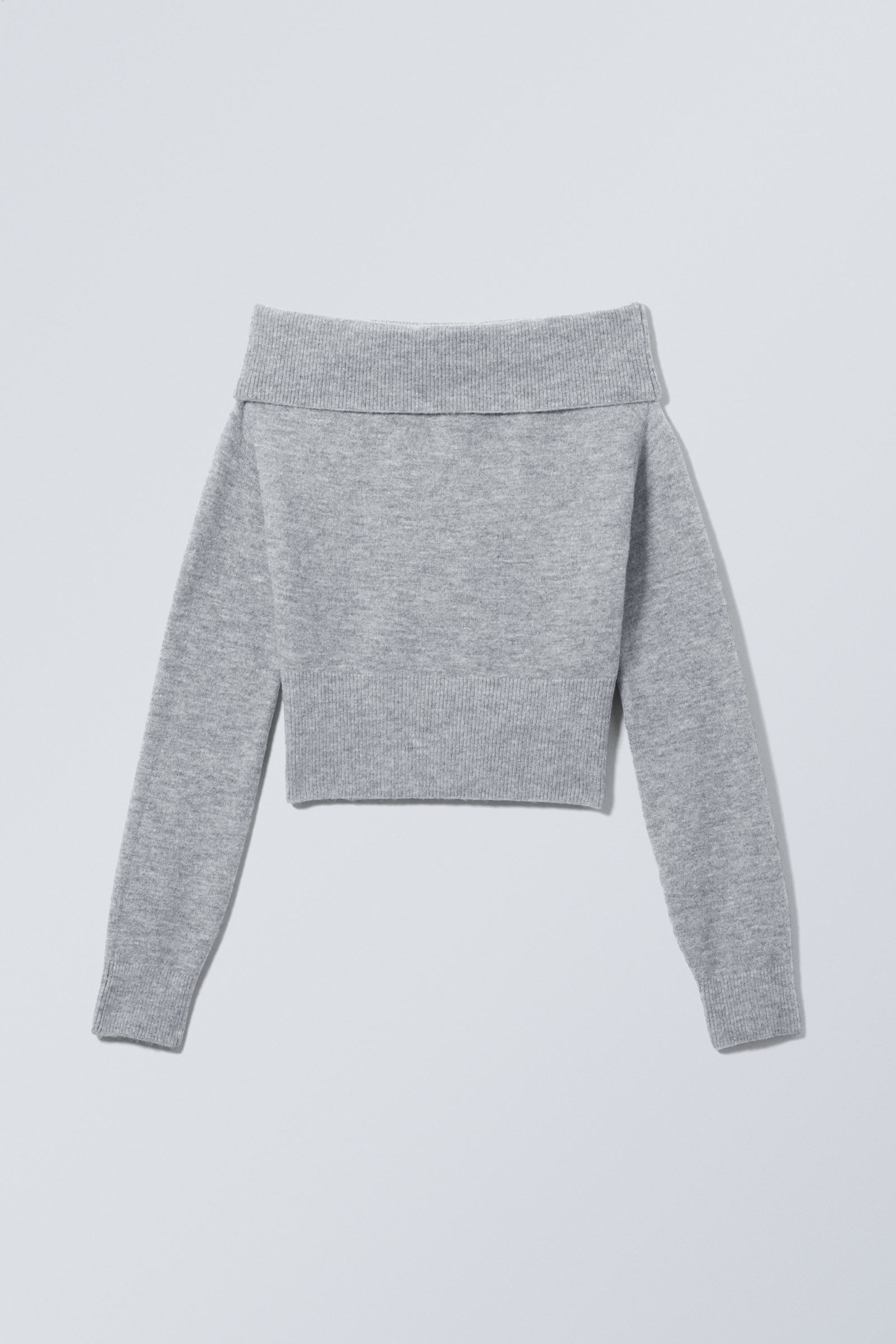 Grey Melange - Lolo Off Shoulder Sweater - 1