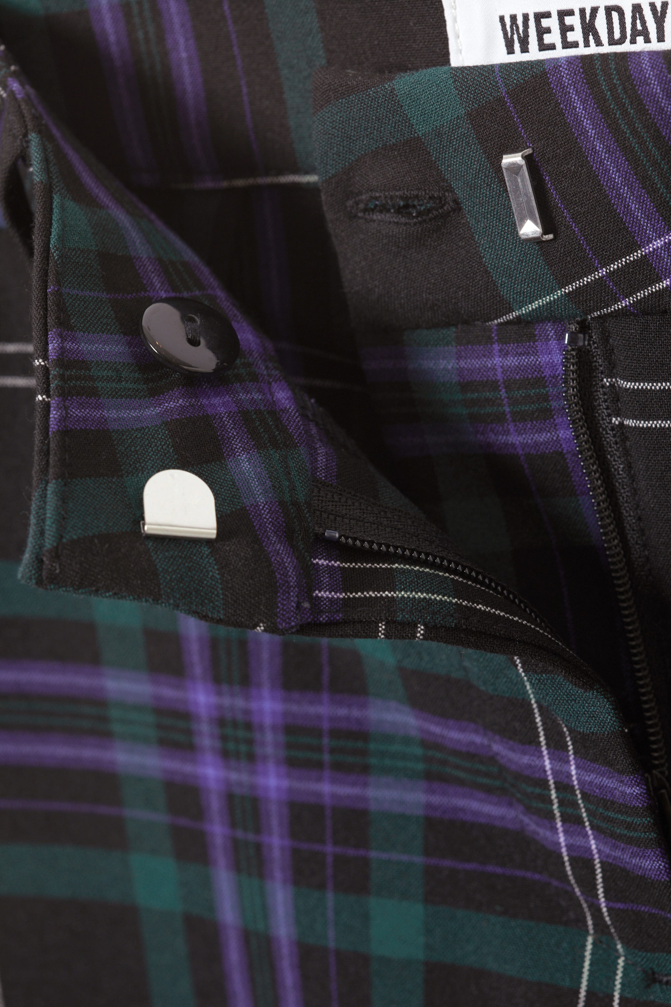 Black & Purple Checks - Kate Flared Suiting Trousers - 2