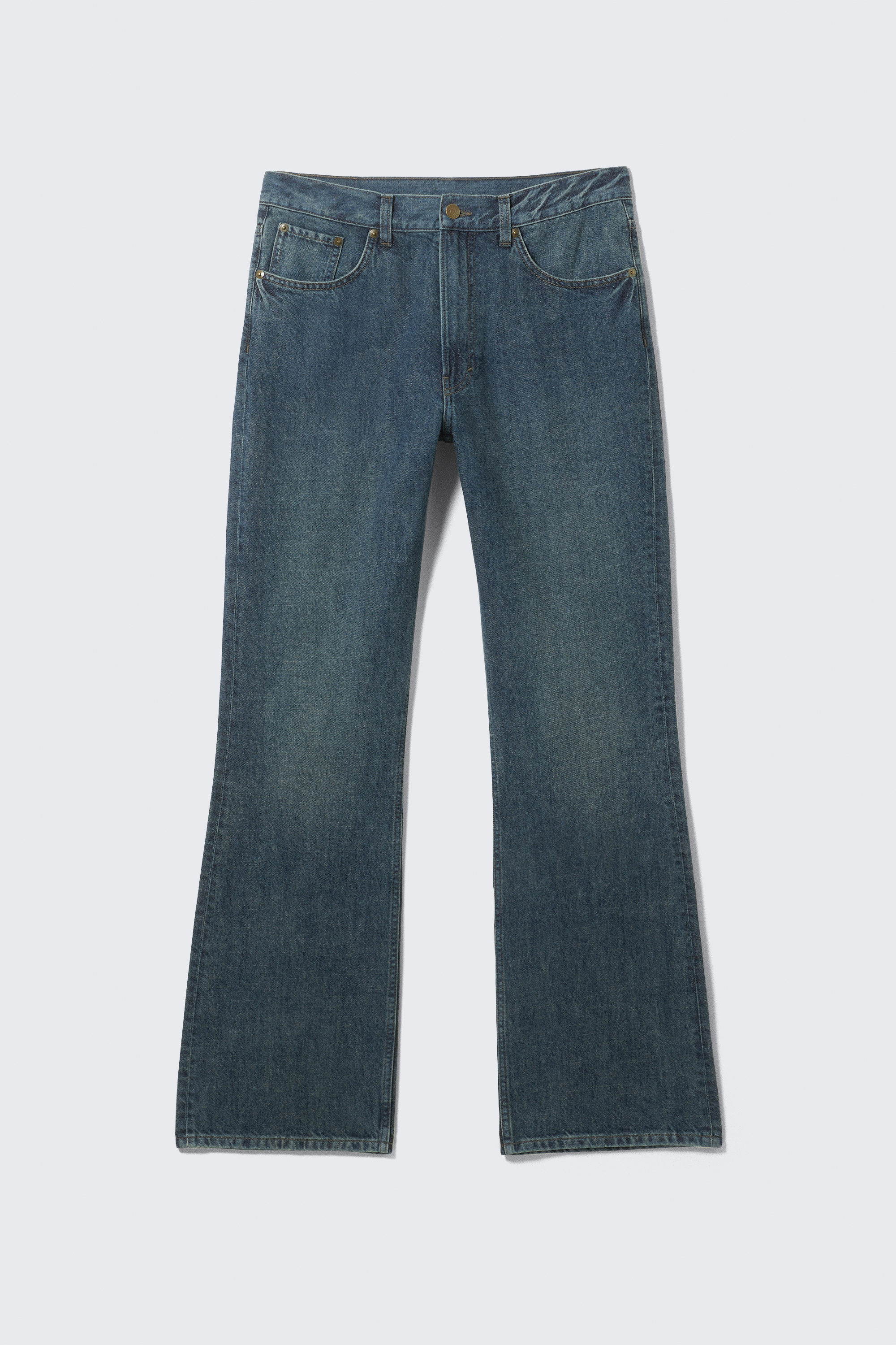Lake Blue - Medium Blue - Mercury Relaxed Bootcut Leg Jeans - 1