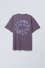 Purple - Oversized Graphic Printed T-shirt - 1