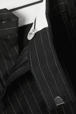 Black Pinstripe - Relaxed Pinstriped Suiting Trousers - 6