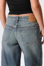 Redondo Blue - Medium Blue - Ample Low Rise Loose Wide Leg Jeans - 4